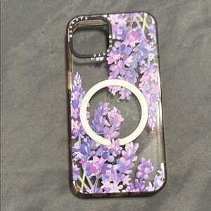Purple Floral iPhone Case with Ring Holder